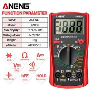 DM850 Automatic Professional Digital Multimeter Counts Auto AC/DC Voltage Tester